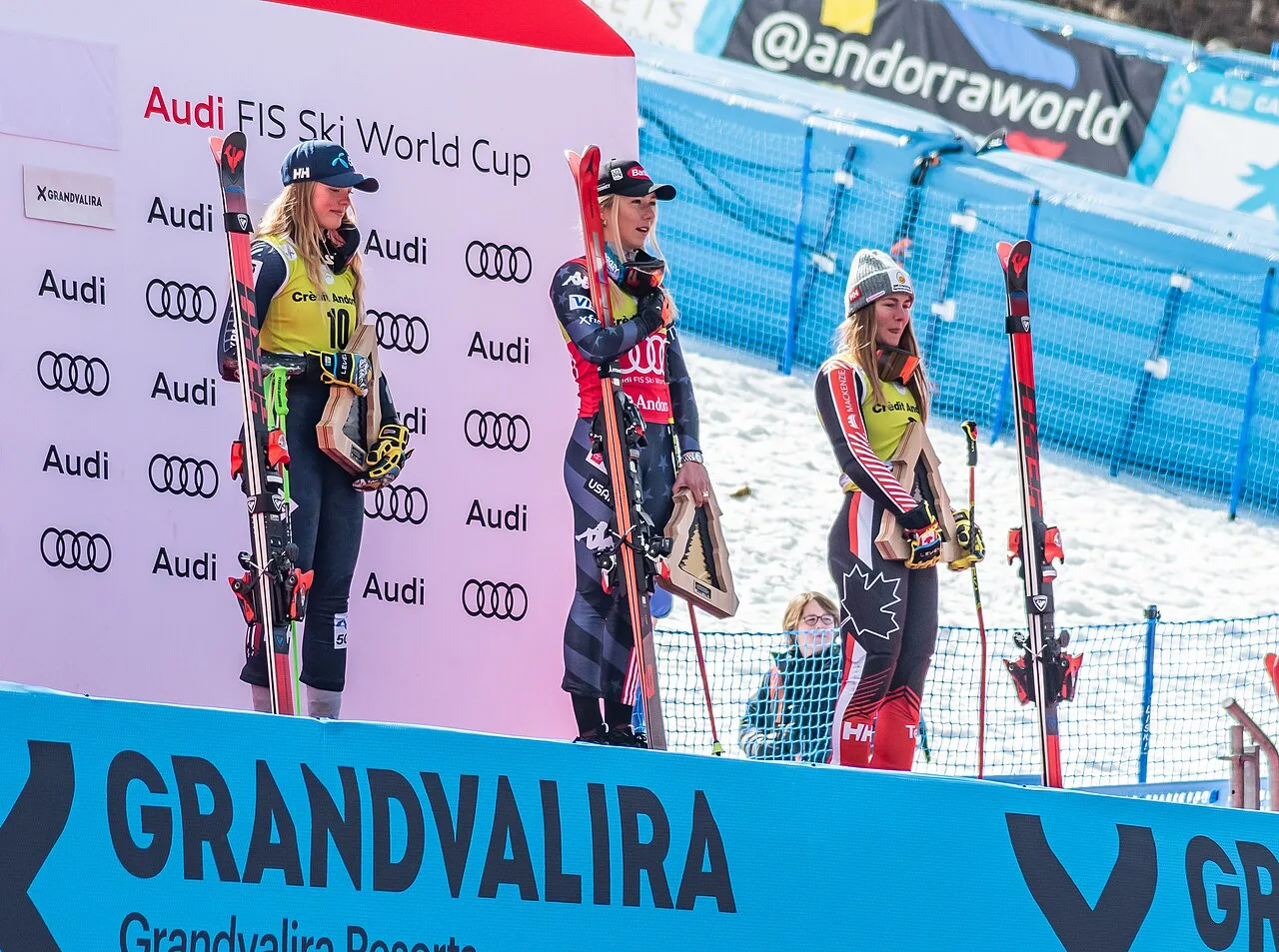 Podio di un gigante femminile di Coppa del Mondo di sci a Grandvalira